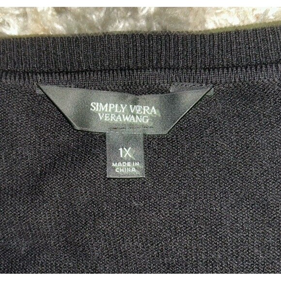 Simply‎ Vera Wang 1X Black Layer Look Lace Front Tunic Fairy Goth Office Dark - Picture 8 of 8